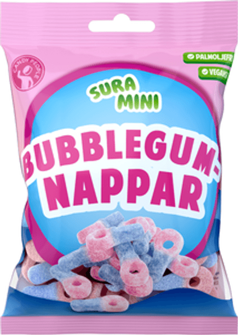 Hovedbilde Sura Mini Bubblegumsnappar Candy People 70g*18st.