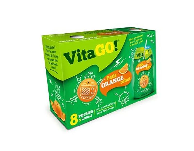 Vita Go! Orange Robo Little 200ml*8-pk*5st.