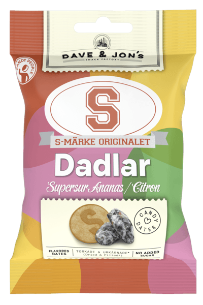 S-MÄRKE DADLAR SUR Ananas& CITRON 50g*20st.